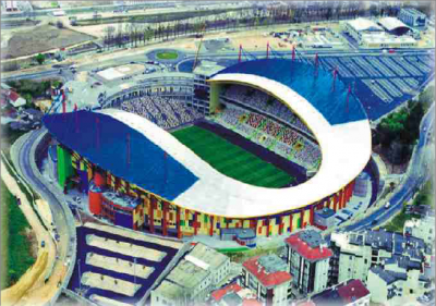 <div style="text-align:center; color:white;"><div style="font-size:17px; ">Leiria Municipal Stadium</div><br>Client: Leirisport<br>Year: 2001 – 2003</div>